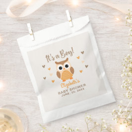 Sacolinha Cute Owl Baby Shower Boy Boho