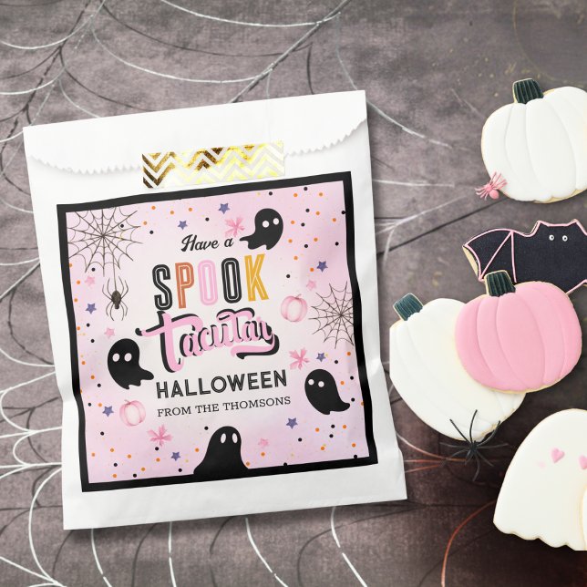 Sacolinha Cute Pink Black Sweet Spooky Halloween Ghost  (Criador carregado)