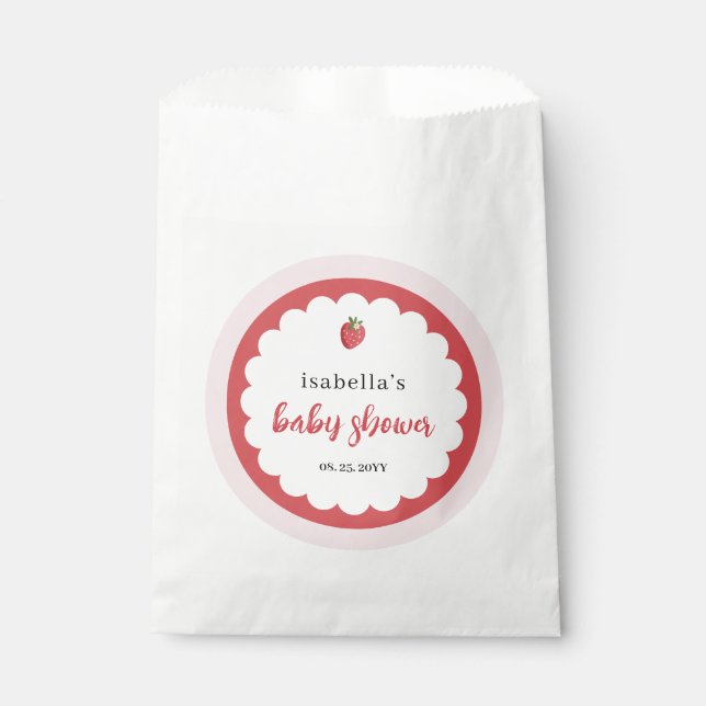 Sacolinha Cute Strawberry Baby Shower Favor (Frente)