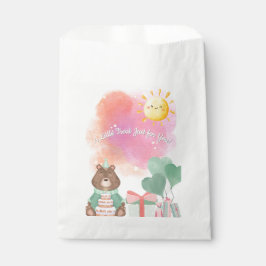 Sacolinha Cute Watercolor Bear Birthday Favor Box