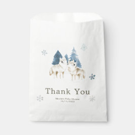 Sacolinha Cute Winter Arctic Wolf Baby Shower
