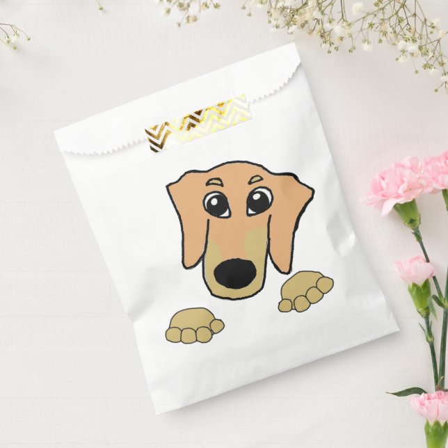 Sacolinha dachshund fawn e tan peeking cartoon (Selado)