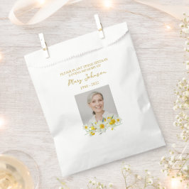 Sacolinha Daffodil Seed Packet Memorial Funeral Favor Bag