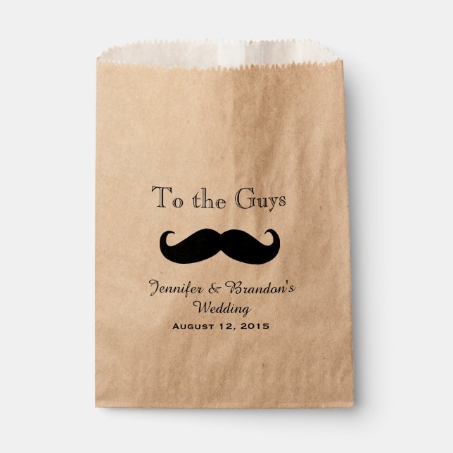 Sacolinha de Favor de Casamento Bigode Preto Perso (Frente)