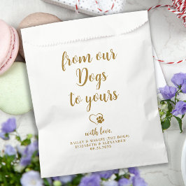 Sacolinha De Nossos Cães Personalizados Dourados Tratamentos