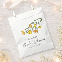 Decoração de Chá de Noiva Flor Amarela de Verão 