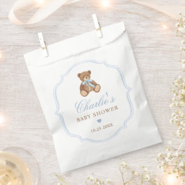 Sacolinha Decoração de Chuveiro de Bebê Urso Teddy Elegante