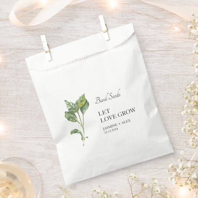 Sacolinha Deixe o amor crescer | Basil Seed Wedding Favor Ba (Cortado)