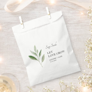Sacolinha Deixe o amor crescer Sage Seed Wedding Favor Bag