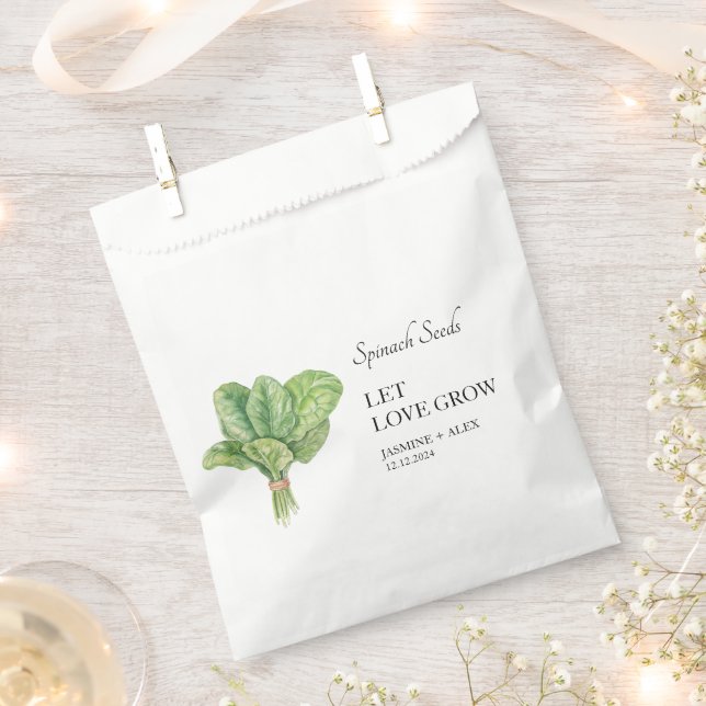Sacolinha Deixe o amor crescer | Spinach Seed Wedding Favor  (Cortado)