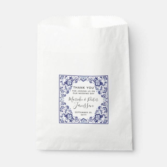 Sacolinha Delfts Blauw | Alfândega De Casamento Azul Delft O (Frente)
