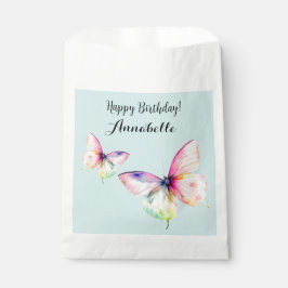 Sacolinha Delicar borboleta rosa nas cores do cotovelo paste