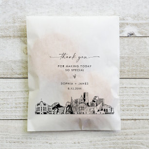 Sacolinha Denver Skyline Wedding Obrigado Por Bolsas Favoráv