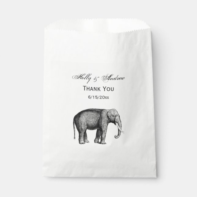 Sacolinha Desenho de Elefante Vintage (Frente)