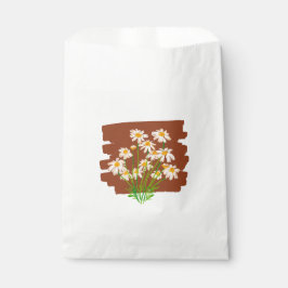 Sacolinha Desenho floral rústico em fundo marrom