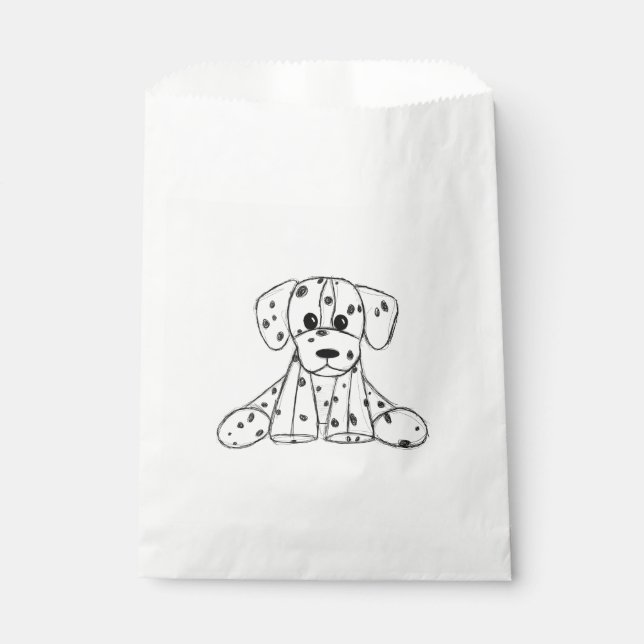 Sacolinha Desenho simples de um cão dalmata preto (Frente)