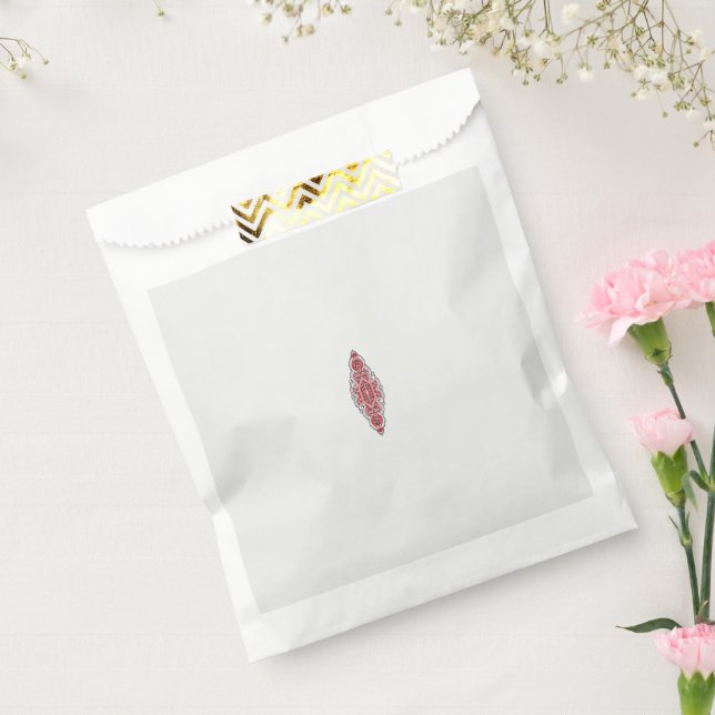 Sacolinha design de um padrão vermelho e branco (Selado)