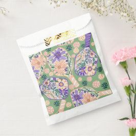 Sacolinha Design Floral de Pickleball Vintage