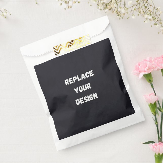 Sacolinha Design simples preto personalizado Adicionar Foto  (Selado)