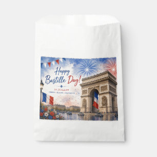 Sacolinha dia da Bastilha Arco do triunfo Paris França fogo 