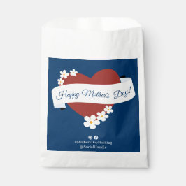 Sacolinha Dia das Mães Promocional Coração Vermelho Feliz