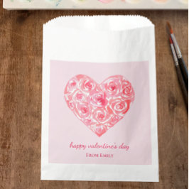 Sacolinha Dia de os namorados de Coração de Rosa de Aquarela