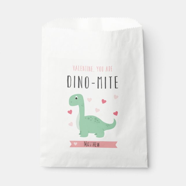 Sacolinha Dia de os namorados Dino-Mite Favor Bag (Frente)