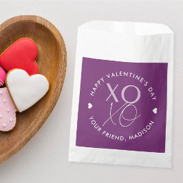 Sacolinha Dia de os namorados Personalizado Roxo XOXO Modern