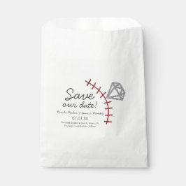 Sacolinha Diamante de Beisebol Home Run Joia Salvar a Data  