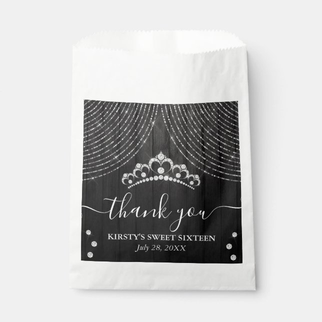 Sacolinha Diamante de Prata Tiara em Madeira Negra Doce Deze (Frente)