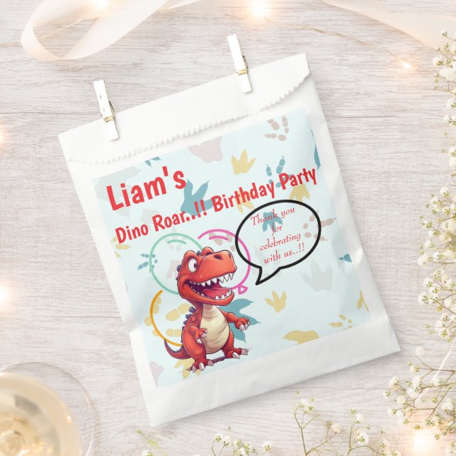 Sacolinha Dino Roar Festa de aniversário (Cortado)