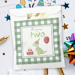 Sacolinha Dinosaur aquarela aniversário de 2 anos