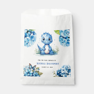 Sacolinha Dinossauro Azul Bonito com Chá de fraldas Florals