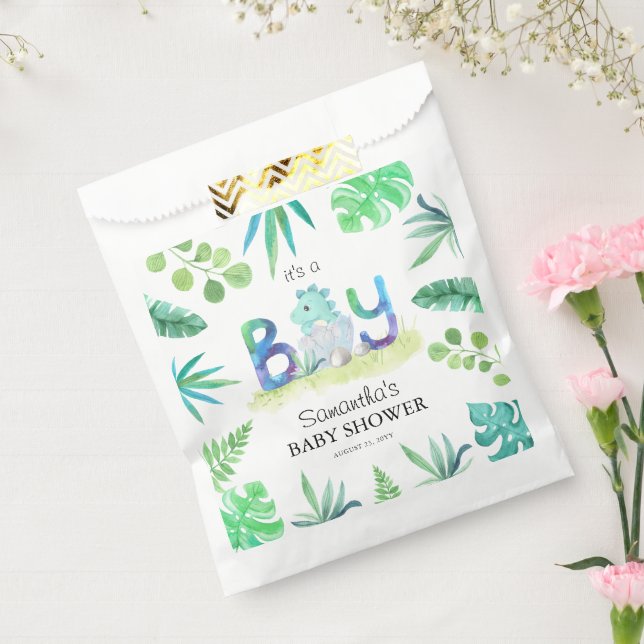 Sacolinha Dinossauro Bonito 'É um Menino' Chá de fraldas (Selado)