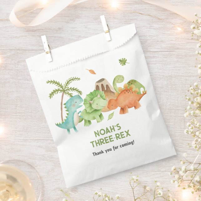 Sacolinha Dinossauro Favor Bolsas Garoto Aniversário Trex Tr (Cortado)