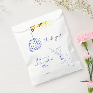 Sacolinha Disco Ball Retro Birthday cocktail obrigado por fa