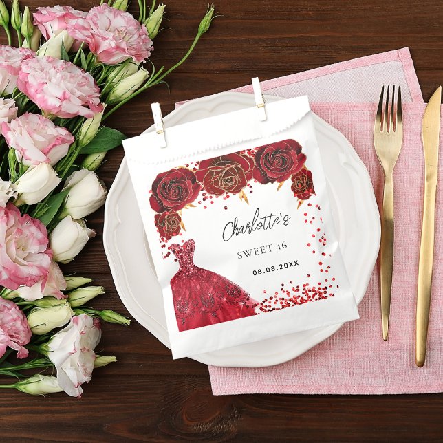 Sacolinha Doce 16 flores vermelhas, brancas (Criador carregado)