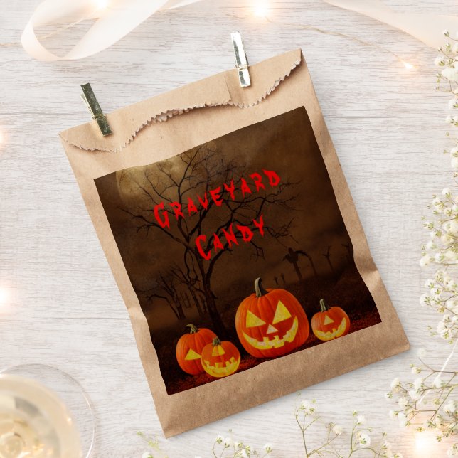 Sacolinha Doce de Cemitério Halloween Cemitério Assustador (Cortado)