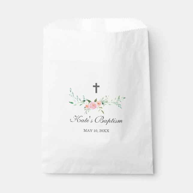 Sacolinha Doce Floral Baptism Favorece Bolsas (Frente)