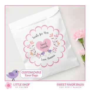 Sacolinha Doce Floral Rosa Personalizável 16 Festa de aniver