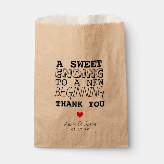 Sacolinha Doce Terminando Novo Começo Obrigado Casamento Car (Frente)