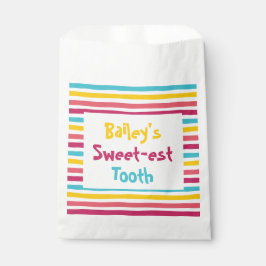 Sacolinha Doces com risca colorida, meu saco de dentes mais