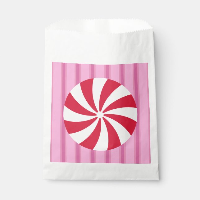 Sacolinha Doces de hortelã-pimenta cor-de-rosa, divertida e  (Frente)