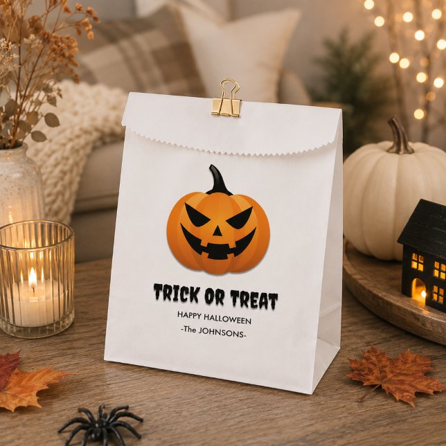 Sacolinha Doces ou Travessuras no Halloween – Abóboras Perso (Criador carregado)