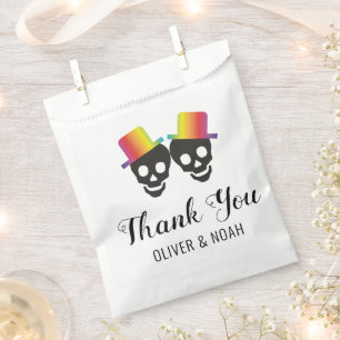 Sacolinha Dois noivos e confete Obrigado gay casamento