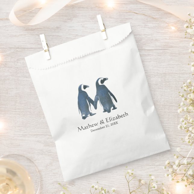 Sacolinha Dois Pinguins Fofos | Casamento Romântico (Cortado)