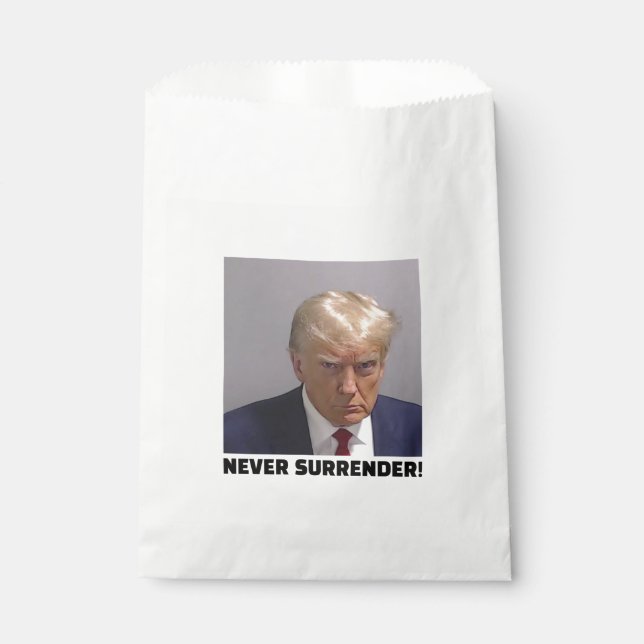 Sacolinha Donald J Trump Mug Shot - Nunca Renda Longa Venda (Frente)