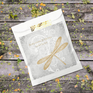 Sacolinha Dourada Dragonfly Weding Favor Bolsas