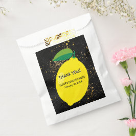 Sacolinha Dourado Chá de fraldas de Lâmpadas de Lêmon