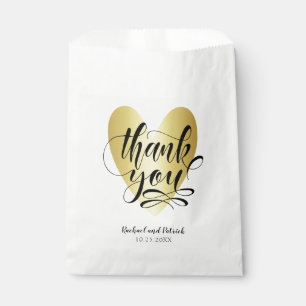 Sacolinha Dourado Coração Obrigado Personalizado
